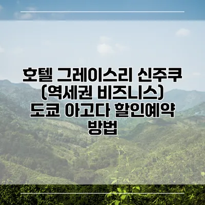 호텔 그레이스리 신주쿠 (역세권 비즈니스) 도쿄 아고다 할인예약 방법