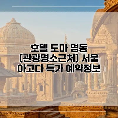 호텔 도마 명동 (관광명소근처) 서울 아고다 특가 예약정보