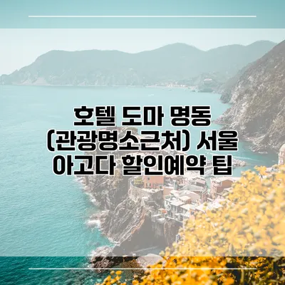 호텔 도마 명동 (관광명소근처) 서울 아고다 할인예약 팁