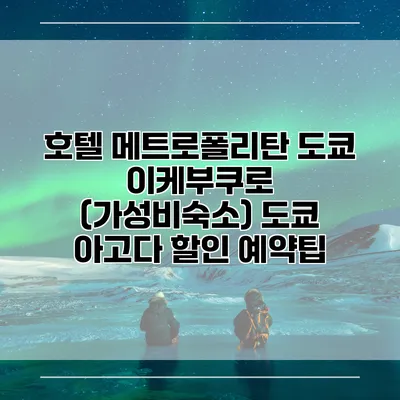 호텔 메트로폴리탄 도쿄 이케부쿠로 (가성비숙소) 도쿄 아고다 할인 예약팁