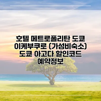 호텔 메트로폴리탄 도쿄 이케부쿠로 (가성비숙소) 도쿄 아고다 할인코드 예약정보