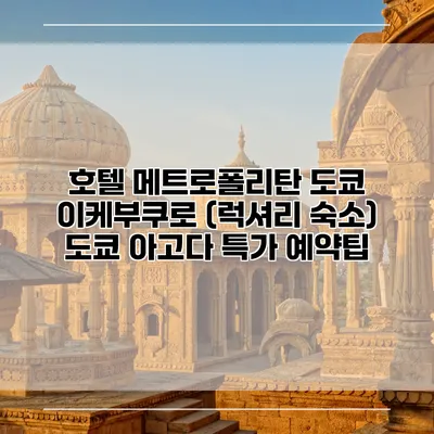 호텔 메트로폴리탄 도쿄 이케부쿠로 (럭셔리 숙소) 도쿄 아고다 특가 예약팁