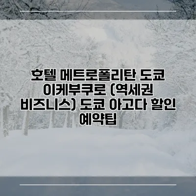 호텔 메트로폴리탄 도쿄 이케부쿠로 (역세권 비즈니스) 도쿄 아고다 할인 예약팁