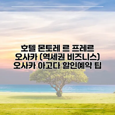 호텔 몬토레 르 프레르 오사카 (역세권 비즈니스) 오사카 아고다 할인예약 팁