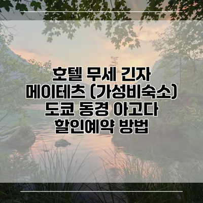 호텔 무세 긴자 메이테츠 (가성비숙소) 도쿄 동경 아고다 할인예약 방법