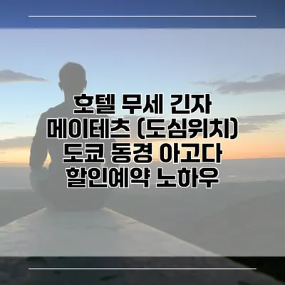 호텔 무세 긴자 메이테츠 (도심위치) 도쿄 동경 아고다 할인예약 노하우
