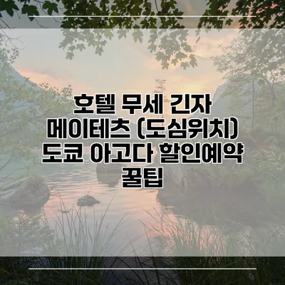 호텔 무세 긴자 메이테츠 (도심위치) 도쿄 아고다 할인예약 꿀팁