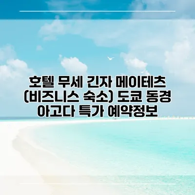 호텔 무세 긴자 메이테츠 (비즈니스 숙소) 도쿄 동경 아고다 특가 예약정보