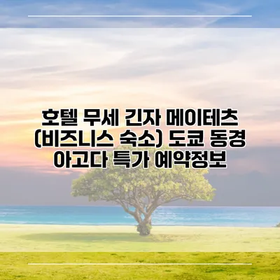 호텔 무세 긴자 메이테츠 (비즈니스 숙소) 도쿄 동경 아고다 특가 예약정보