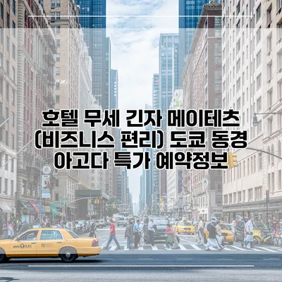 호텔 무세 긴자 메이테츠 (비즈니스 편리) 도쿄 동경 아고다 특가 예약정보