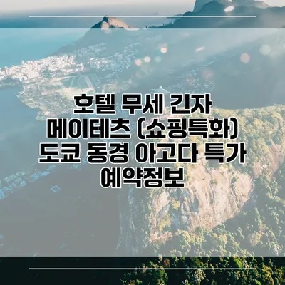 호텔 무세 긴자 메이테츠 (쇼핑특화) 도쿄 동경 아고다 특가 예약정보
