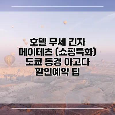 호텔 무세 긴자 메이테츠 (쇼핑특화) 도쿄 동경 아고다 할인예약 팁