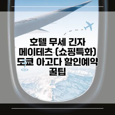 호텔 무세 긴자 메이테츠 (쇼핑특화) 도쿄 아고다 할인예약 꿀팁