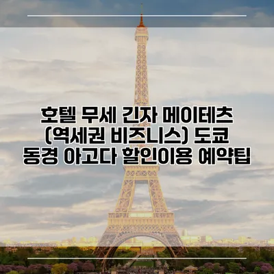 호텔 무세 긴자 메이테츠 (역세권 비즈니스) 도쿄 동경 아고다 할인이용 예약팁