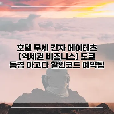 호텔 무세 긴자 메이테츠 (역세권 비즈니스) 도쿄 동경 아고다 할인코드 예약팁