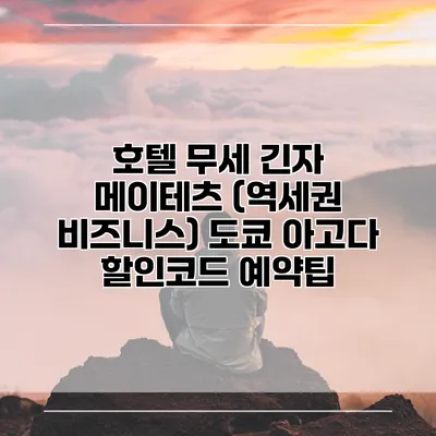 호텔 무세 긴자 메이테츠 (역세권 비즈니스) 도쿄 아고다 할인코드 예약팁