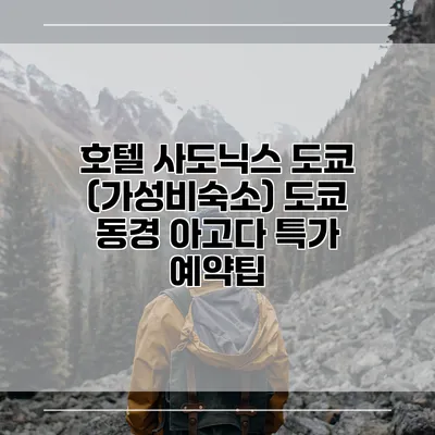 호텔 사도닉스 도쿄 (가성비숙소) 도쿄 동경 아고다 특가 예약팁