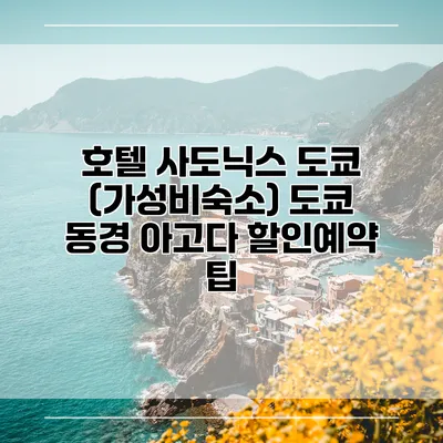 호텔 사도닉스 도쿄 (가성비숙소) 도쿄 동경 아고다 할인예약 팁