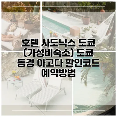 호텔 사도닉스 도쿄 (가성비숙소) 도쿄 동경 아고다 할인코드 예약방법