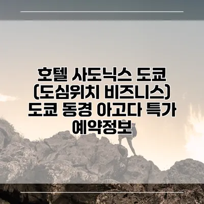 호텔 사도닉스 도쿄 (도심위치 비즈니스) 도쿄 동경 아고다 특가 예약정보