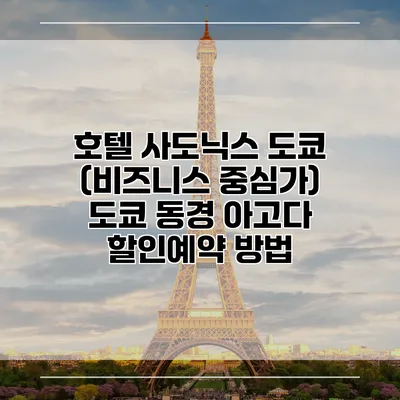 호텔 사도닉스 도쿄 (비즈니스 중심가) 도쿄 동경 아고다 할인예약 방법