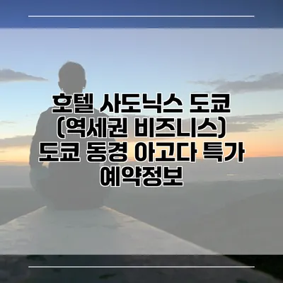 호텔 사도닉스 도쿄 (역세권 비즈니스) 도쿄 동경 아고다 특가 예약정보