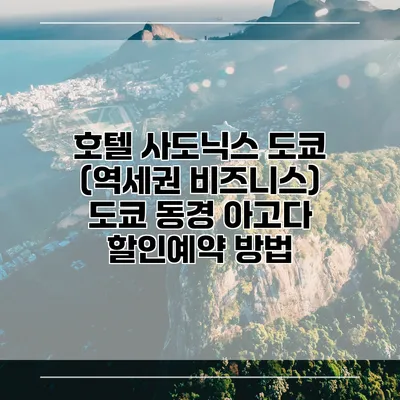 호텔 사도닉스 도쿄 (역세권 비즈니스) 도쿄 동경 아고다 할인예약 방법