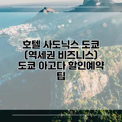 호텔 사도닉스 도쿄 (역세권 비즈니스) 도쿄 아고다 할인예약 팁