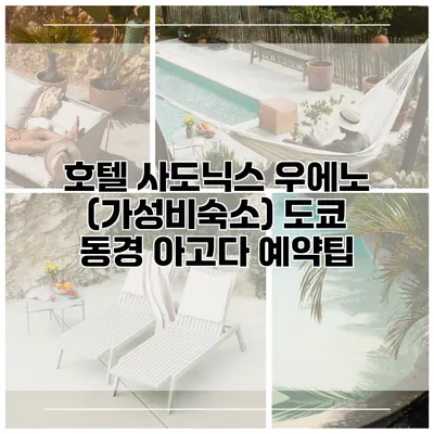 호텔 사도닉스 우에노 (가성비숙소) 도쿄 동경 아고다 예약팁
