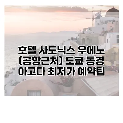 호텔 사도닉스 우에노 (공항근처) 도쿄 동경 아고다 최저가 예약팁