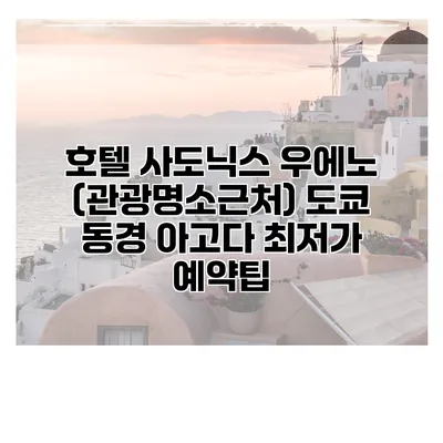 호텔 사도닉스 우에노 (관광명소근처) 도쿄 동경 아고다 최저가 예약팁