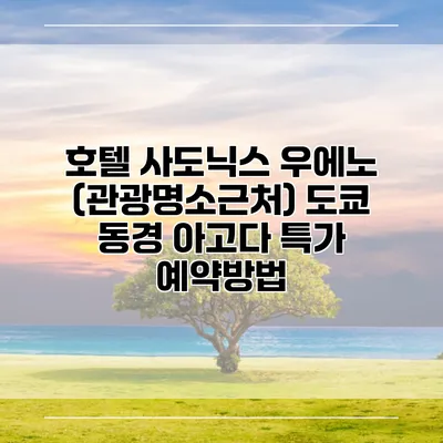호텔 사도닉스 우에노 (관광명소근처) 도쿄 동경 아고다 특가 예약방법