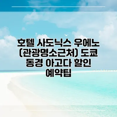 호텔 사도닉스 우에노 (관광명소근처) 도쿄 동경 아고다 할인 예약팁