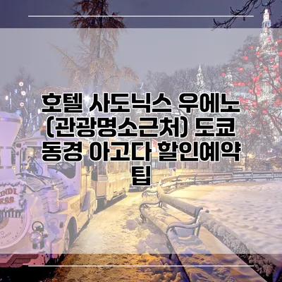 호텔 사도닉스 우에노 (관광명소근처) 도쿄 동경 아고다 할인예약 팁