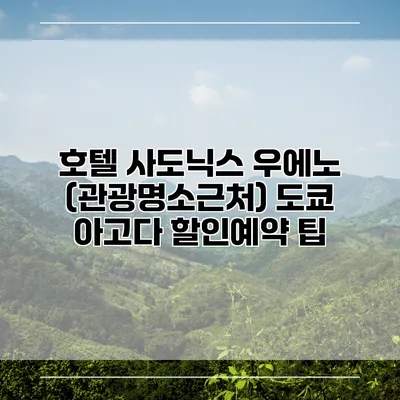 호텔 사도닉스 우에노 (관광명소근처) 도쿄 아고다 할인예약 팁