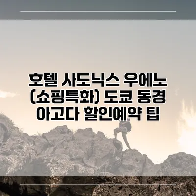 호텔 사도닉스 우에노 (쇼핑특화) 도쿄 동경 아고다 할인예약 팁