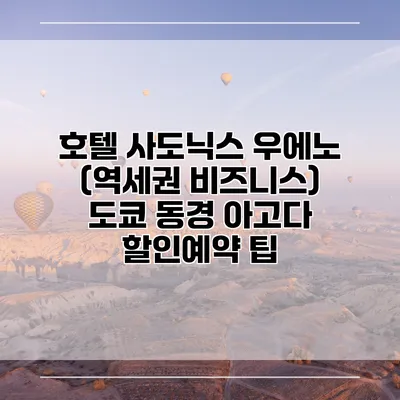 호텔 사도닉스 우에노 (역세권 비즈니스) 도쿄 동경 아고다 할인예약 팁
