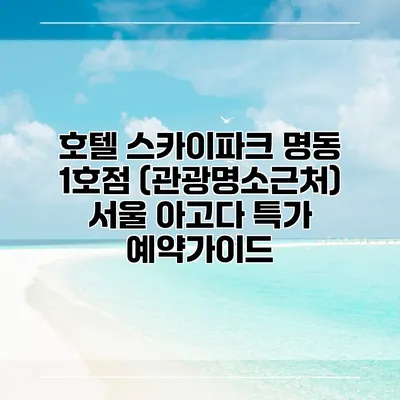 호텔 스카이파크 명동 1호점 (관광명소근처) 서울 아고다 특가 예약가이드