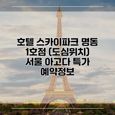 호텔 스카이파크 명동 1호점 (도심위치) 서울 아고다 특가 예약정보
