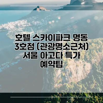 호텔 스카이파크 명동 3호점 (관광명소근처) 서울 아고다 특가 예약팁