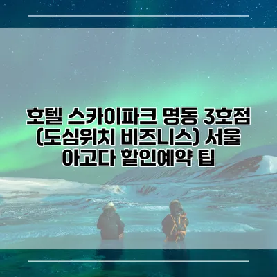 호텔 스카이파크 명동 3호점 (도심위치 비즈니스) 서울 아고다 할인예약 팁