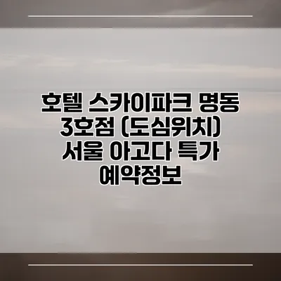 호텔 스카이파크 명동 3호점 (도심위치) 서울 아고다 특가 예약정보