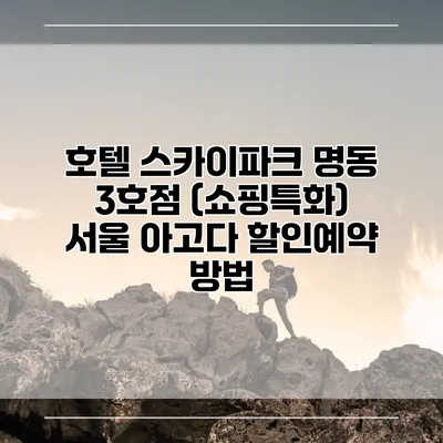호텔 스카이파크 명동 3호점 (쇼핑특화) 서울 아고다 할인예약 방법