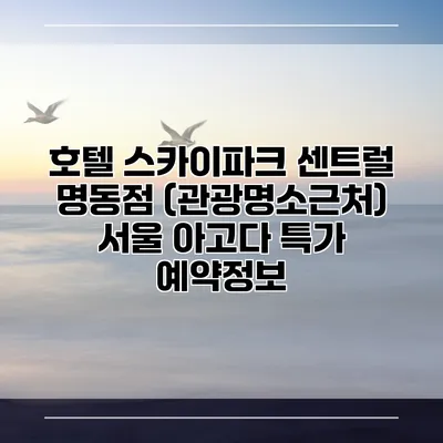 호텔 스카이파크 센트럴 명동점 (관광명소근처) 서울 아고다 특가 예약정보