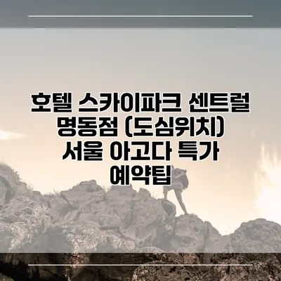 호텔 스카이파크 센트럴 명동점 (도심위치) 서울 아고다 특가 예약팁