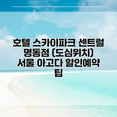 호텔 스카이파크 센트럴 명동점 (도심위치) 서울 아고다 할인예약 팁