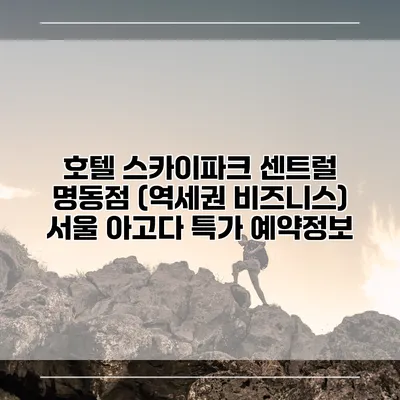 호텔 스카이파크 센트럴 명동점 (역세권 비즈니스) 서울 아고다 특가 예약정보