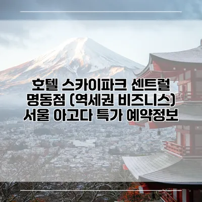 호텔 스카이파크 센트럴 명동점 (역세권 비즈니스) 서울 아고다 특가 예약정보