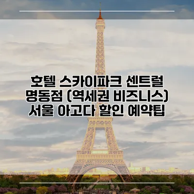 호텔 스카이파크 센트럴 명동점 (역세권 비즈니스) 서울 아고다 할인 예약팁