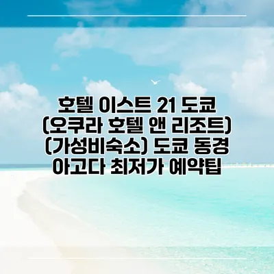 호텔 이스트 21 도쿄 (오쿠라 호텔 앤 리조트) (가성비숙소) 도쿄 동경 아고다 최저가 예약팁